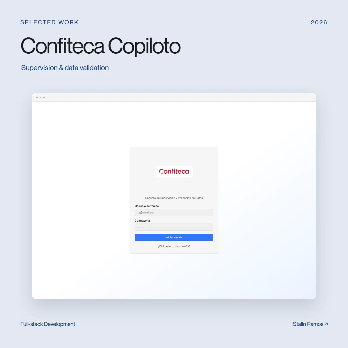 Confiteca Copiloto — Supervision & data validation