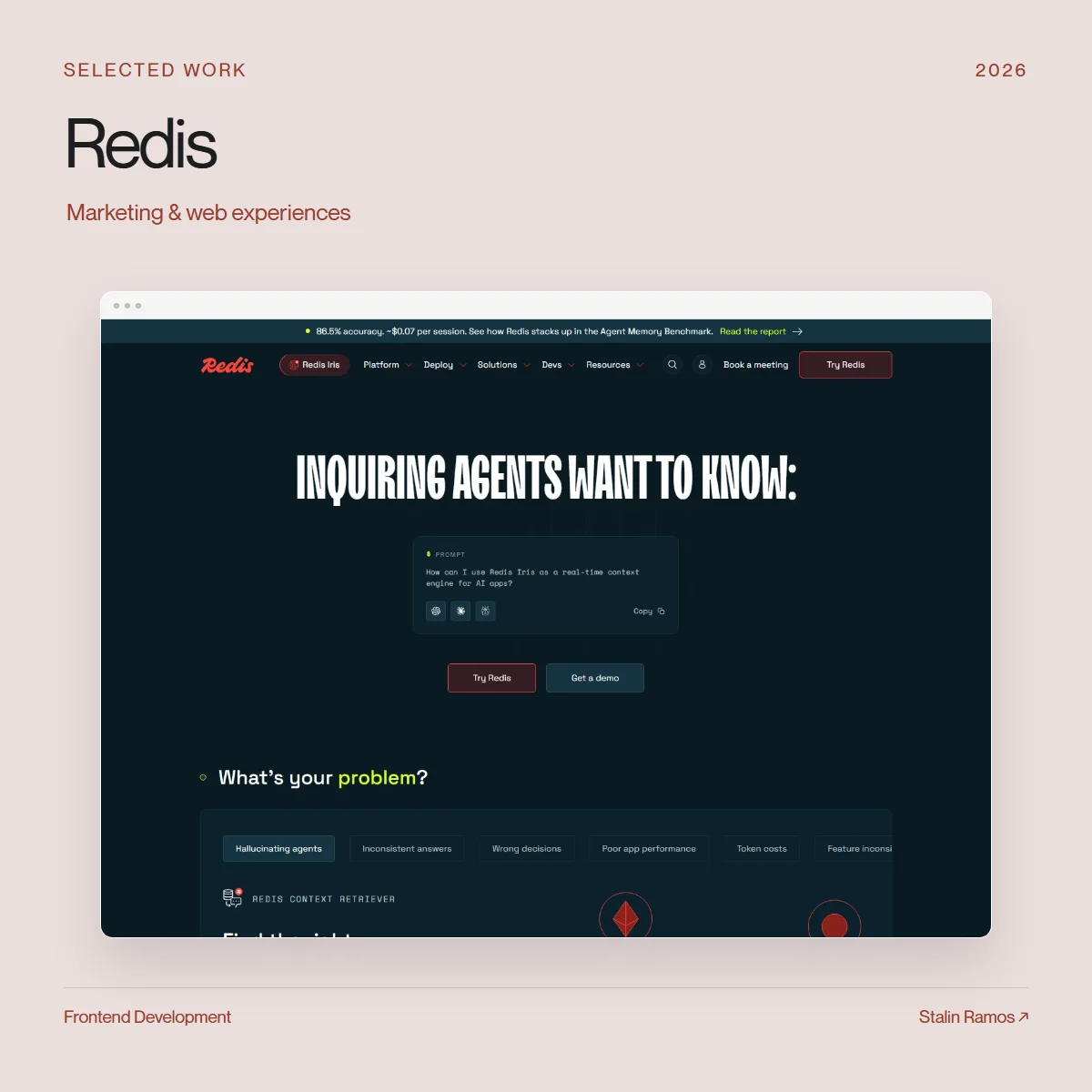 Redis — frontend development for marketing