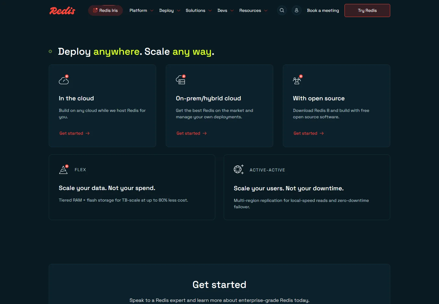 Redis — public website content