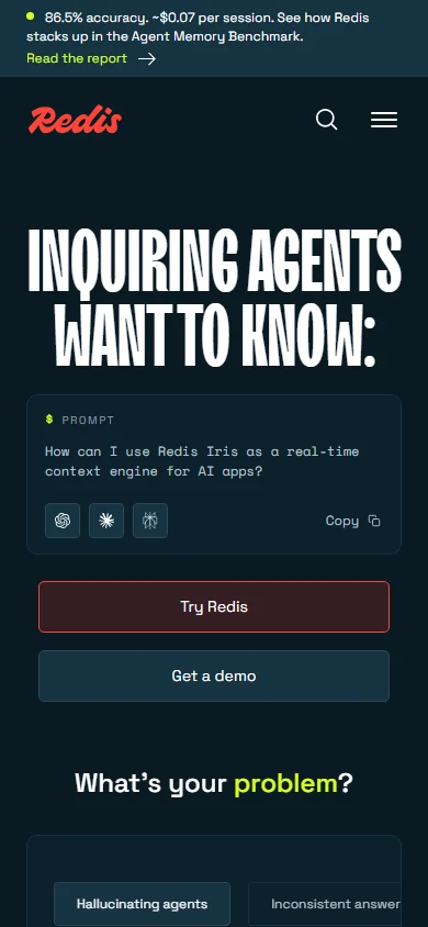 Redis — mobile website